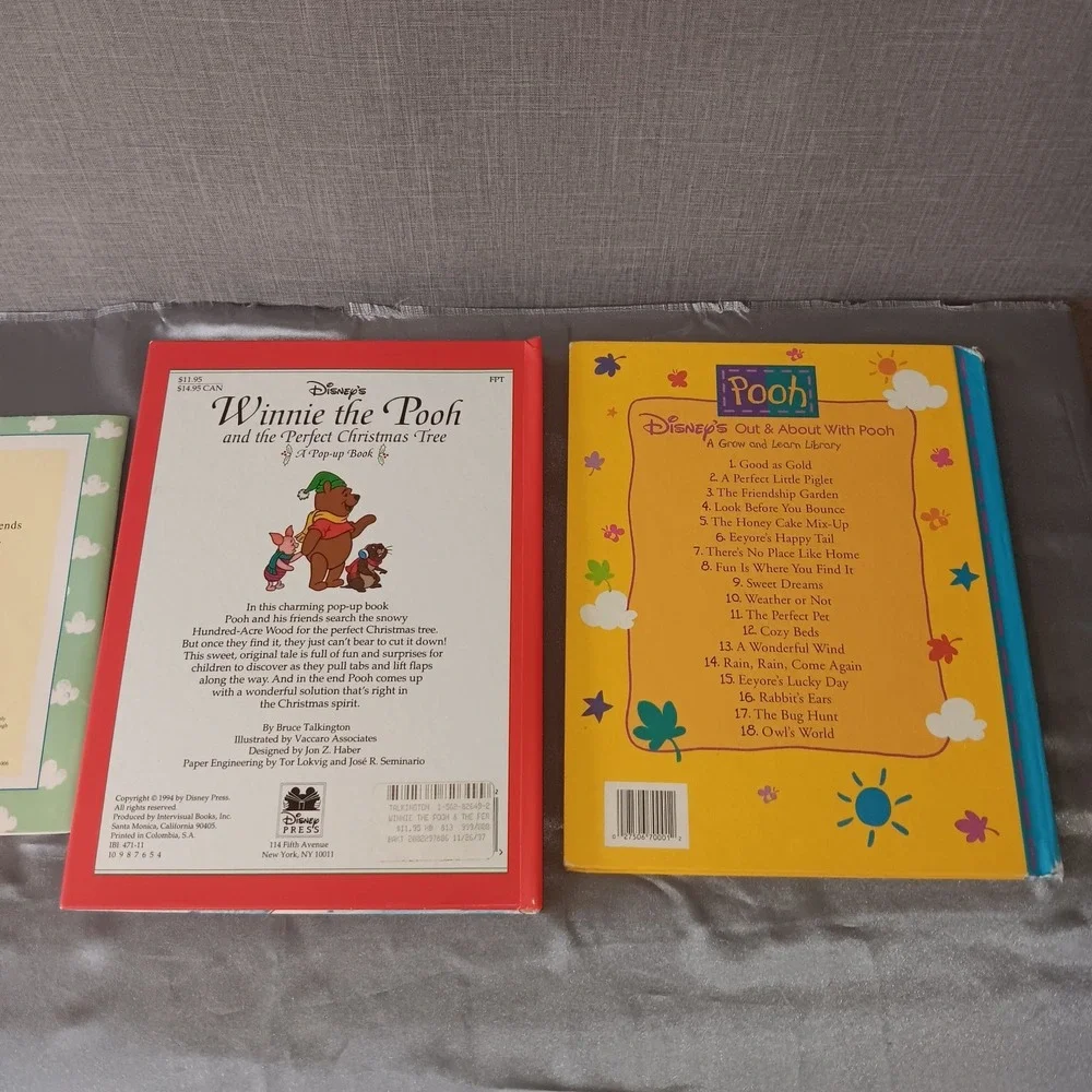 Winnie the Pooh 3 Book Set Disney Pop Up First Day School Christmas Good‎ Gold